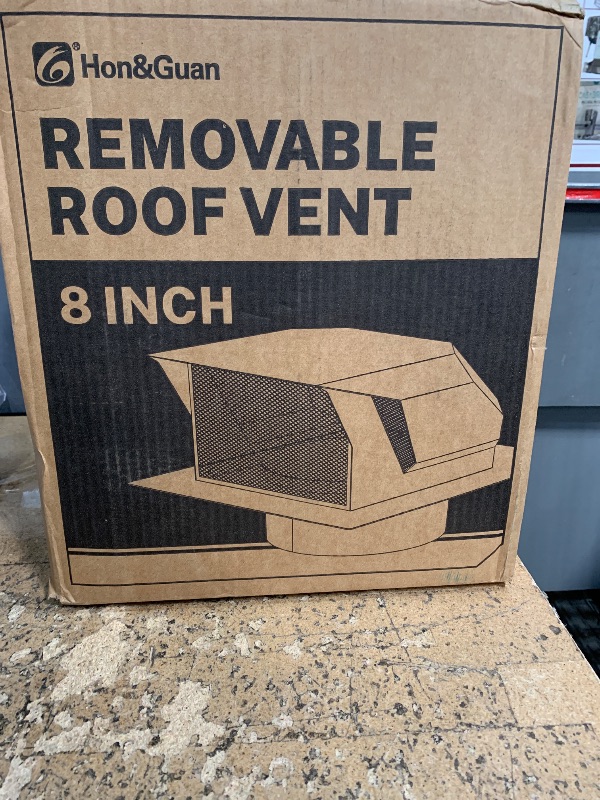 Photo 1 of [Upgrade Airflow] Hon&Guan Removable Roof Vent Cover, 8 Inch Roof Vents for Houses, 8'' Exhaust Vent Wall Vent for Ventilation System-with Damper and Two New Small Vents,Galvanized Steel