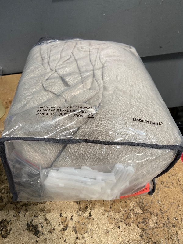 Photo 1 of 112 Inch Linen Blackout Curtains 112 Inches Long for Bedroom Neutral Boho Pinch Pleated 100% Black Out Room Darkening Sound Dampening Window Drapes Double Layer Soundproof 112 Inch Curtains Oatmeal