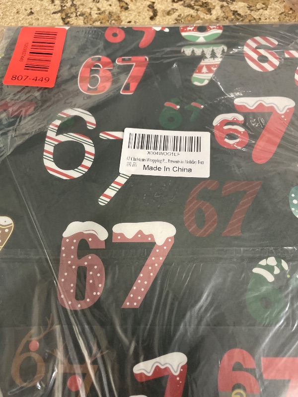 Photo 1 of ?2pcs? 67 Christmas Wrapping Paper, 67 Meme Wrapping Paper, Christmas Wrapping Paper Roll, Gift Wrap Paper for Xmas, Holiday, Party, Wrap Your Presents in Holiday Fun