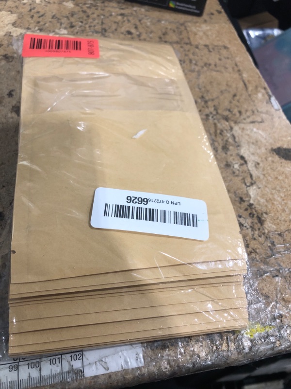 Photo 1 of 100pcs Kraft Paper Treat Bags with Window, Ziplock Stand Up Pouches for Packing Food Cookies Snacks