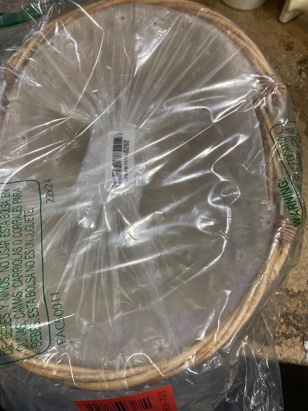 Photo 1 of 2 Pack Medium Size Wicker Basket with Handle, 12.6x9x4.7 inch Wicker Picnic Basket with Liner, Empty Gift Basket, Oval Willow Woven Basket for Fruit, Candy, Gathering, Wedding, Picnic, by,GNIEMCKIN