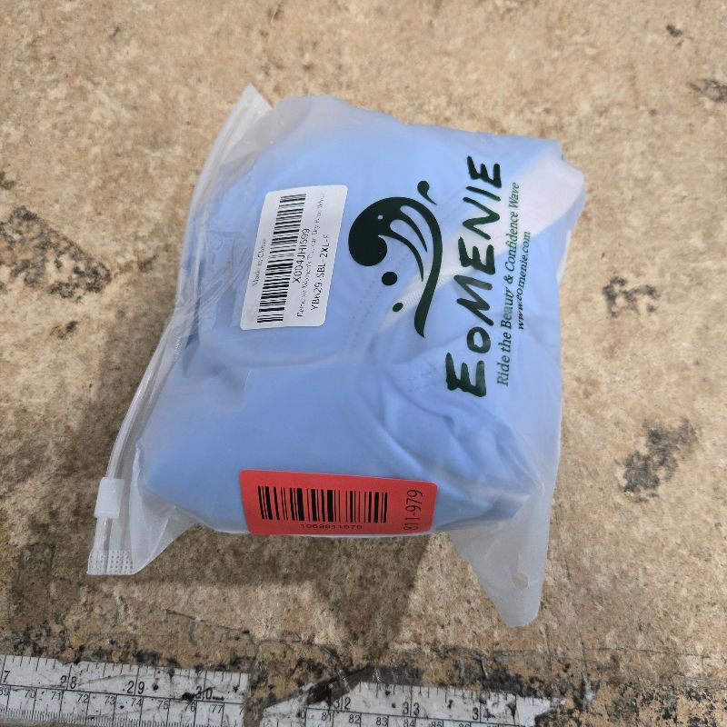 Photo 1 of 2 XL Eomenie One Piece Swimsuit Lace-Up Back,Colorblock Waist-Slimming,Adjustable Wide Straps,Fully Lined Coverage,Resort Swimwear Sky Blue White