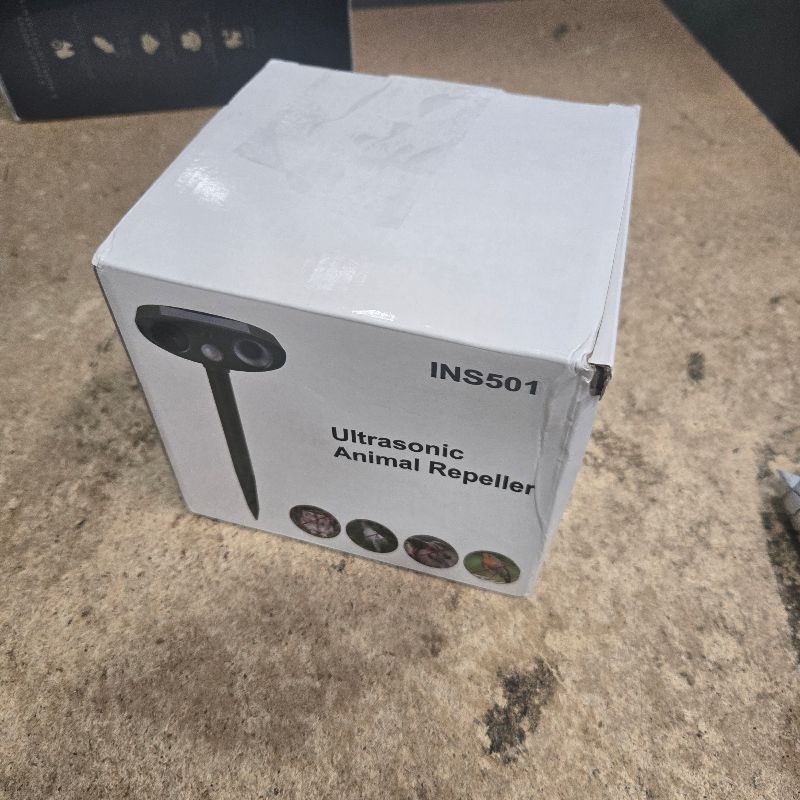 Photo 1 of 2 Pack Outdoor Solar Animal Repeller - Ultrasonic & Strobe Light, Deterrent for Cats, Dogs, Raccoons, Rabbits, Skunks, Foxes & More