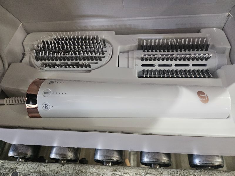View 5 of "T3 AireBrush Duo Interchangeable Hot Air Blow Dry Brush with Two Attachments ? Includes 15 Heat and Speed Combinations, T3 IonFlow Technology, Volume Booster Switch, Lock-in Cool Shot"