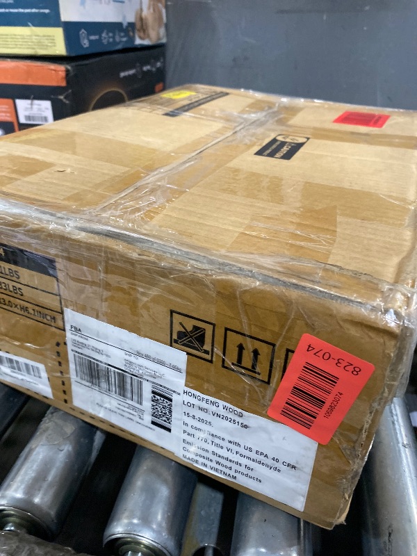 Photo 1 of (assembly required/used) Furnulem Night Stand with Charging Station, Dresser with PVC & Fabric Drawers, 33.3 Inch Side Table with Open Shelf, Tall Bedside Table for Closet, Entryway, Bedroom Furniture, 3 Ways to Use, White