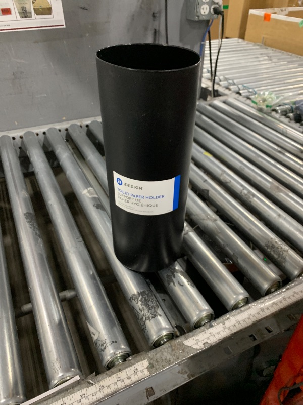 Photo 1 of ***MISSING LID**iDesign Freestanding Bathroom Toilet Paper Storage Holder with Lid for 3 Extra Rolls, Matte Black