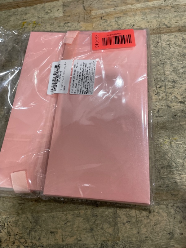 Photo 1 of 10 Pack Kraft Paper Envelopes with Ribbons, Invitation Envelopes for Festival and Party - Pink