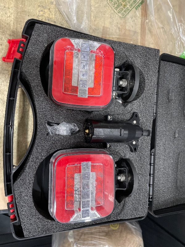 Photo 1 of inhtgeas Wireless Trailer Lights Magnetic - Adjustable Magnetic Tow Light with 2 Mounting Options Rechargeable Towing Tail Light Kit Reverse Light for Trucks, Boat, RV, Vehicle, Caravan