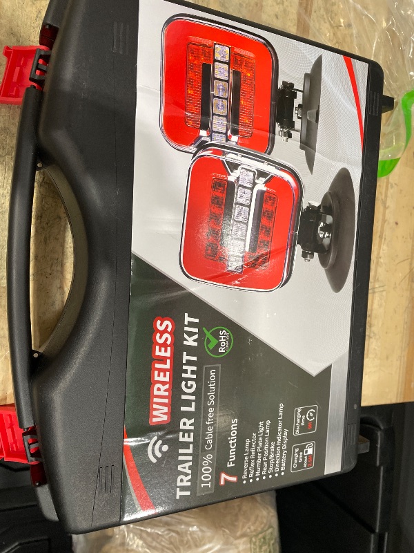 Photo 1 of inhtgeas Wireless Trailer Lights Magnetic - Adjustable Magnetic Tow Light with 2 Mounting Options Rechargeable Towing Tail Light Kit Reverse Light for Trucks, Boat, RV, Vehicle, Caravan