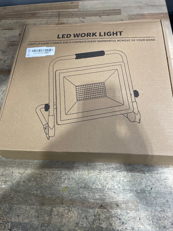 Photo 1 of 12000LM LED Work Light 128LEDs Portable Flood Light with 16.4FT Cord&Individual Switch& Stand, 6500K IP66 Waterproof for Indoor/Outdoor Job Sites, Workshops, Garages & Construction Lighting