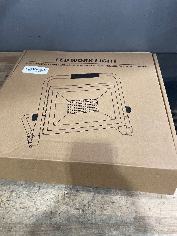 Photo 1 of 12000LM LED Work Light 128LEDs Portable Flood Light with 16.4FT Cord&Individual Switch& Stand, 6500K IP66 Waterproof for Indoor/Outdoor Job Sites, Workshops, Garages & Construction Lighting