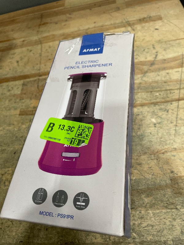 Photo 1 of AFMAT Electric Pencil Sharpener for Colored Pencils, Auto Stop, Fast Sharpen in 3s, Large Hole Pencil Sharpener Plug in for 6-12mm No.2/Jumbo Pencils PS91