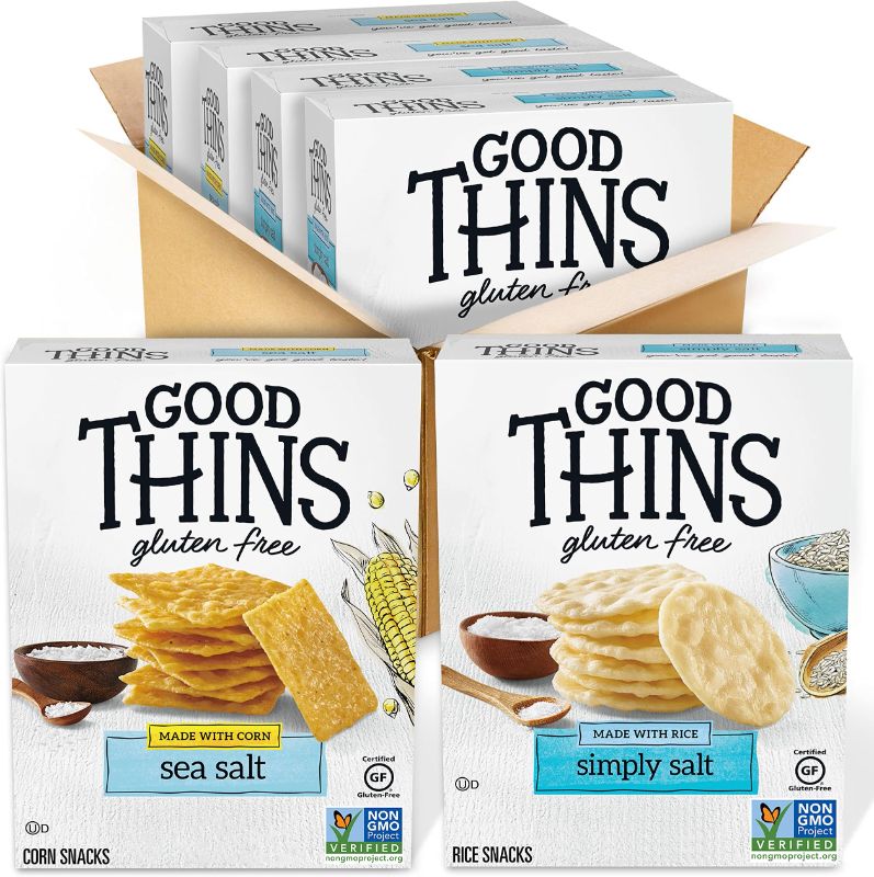 Photo 1 of **Only 3** GOOD THINS Rice & Corn Snacks Gluten Free Crackers Variety Pack, Bulk Snack Crackers, 4 Boxes
