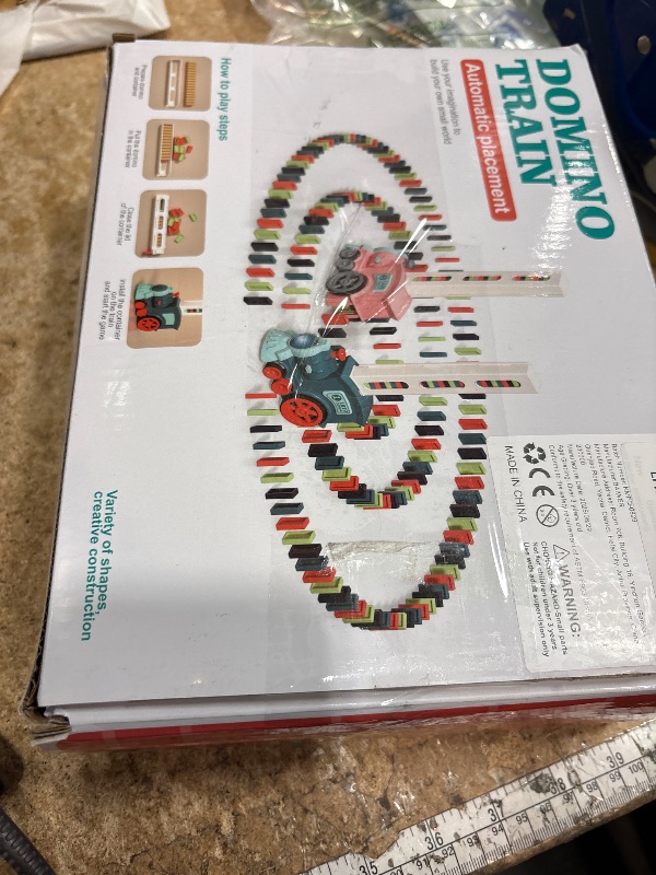 Photo 1 of 200 PCS Domino Train Toys Set, Automatic Dominos Building and Stacking Creative Game 4-8, Electric Dominoes Stem Montessori Toys for Kids Autistic Boys Girls 3 4 5 6 Year Old Valentines Birthday Gifts