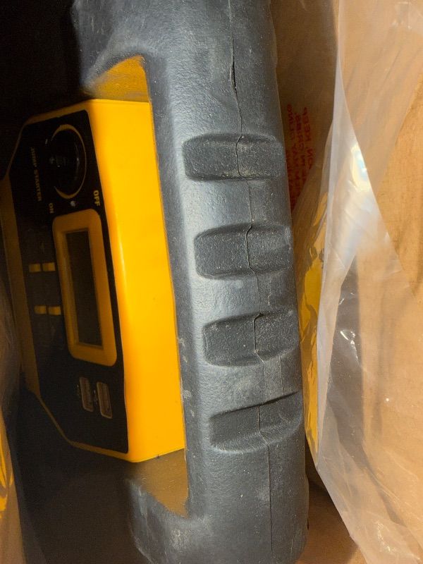 Photo 1 of ***MISSING PARTS***
DEWALT DXAEJ14 Digital Portable Power Station Jump Starter - 1600 Peak Amps with 120 PSI Compressor for Tires, Sports Equipment & Bikes, 15W USB-A and 25W USB-C Power