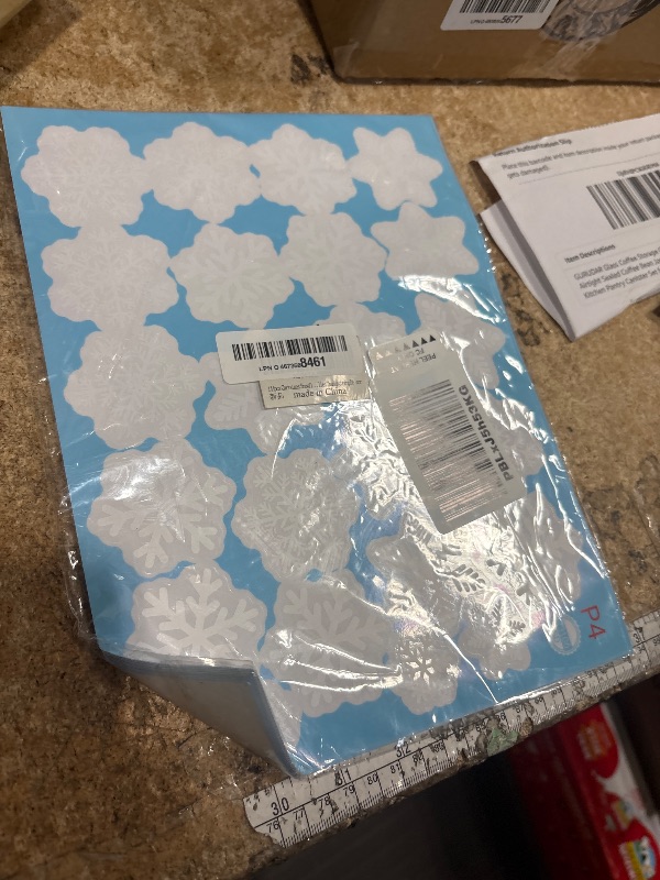 Photo 1 of 144pcs Christmas Snowflake Window Clings Stickers, Christmas Window Decorations Xmas Decals Decor for Glass Indoor Holiday, Winter Snowflake Decals for Home Party Supplies Thanksgiving Décor