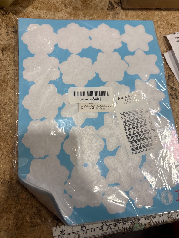 Photo 1 of 144pcs Christmas Snowflake Window Clings Stickers, Christmas Window Decorations Xmas Decals Decor for Glass Indoor Holiday, Winter Snowflake Decals for Home Party Supplies Thanksgiving Décor