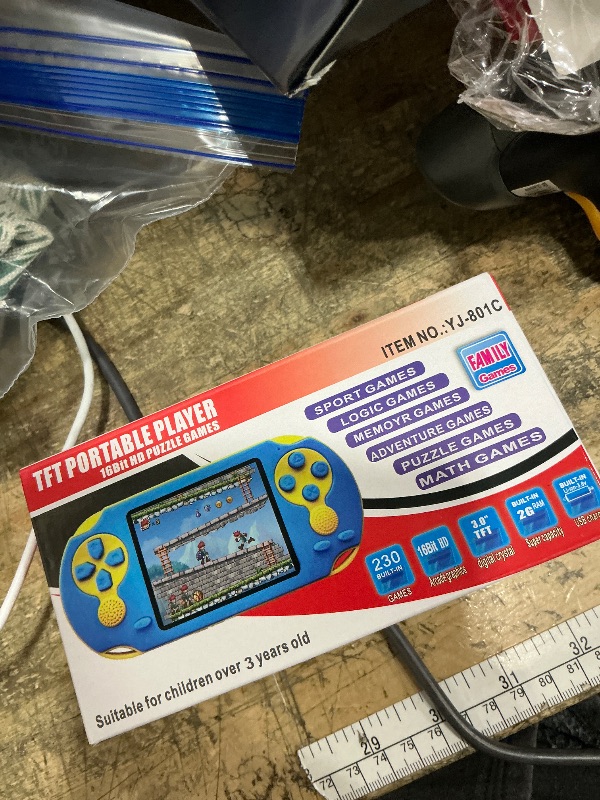 Photo 1 of 16 Bit Handheld Game for Kids, Video Game Player with Built in 230 HD Games, 3.0'' Screen Retro Electronic Machine with 3 Cartridges, Portable Rechargeable Games for Ages 3-12 (Rose Red)