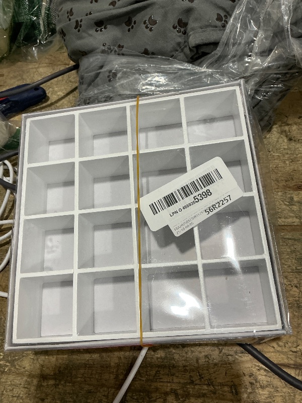 Photo 1 of 1:12 Scale Dollhouse Miniature White Wooden 16 Grid Storage Rack Shelf Exquisite Doll House Furniture Decor Organizer for Mini Figurines Cosmetics Sundries DIY Scene Layout