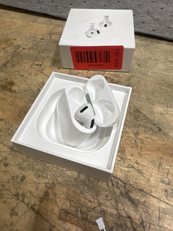 Photo 1 of **STILL HAS A TRACKER ATTACHED TO SOMEONES APPLE ACCOUNT**** Apple AirPods 4 Wireless Earbuds, Bluetooth Headphones, with Active Noise Cancellation, Adaptive, Transparency Mode, Personalized Spatial Audio, USB-C Charging Case, Wireless Charging, H2 Chip