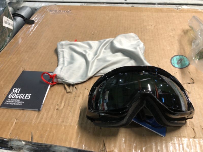 Photo 1 of ***HAS SOME SCRATCHES*** OutdoorMaster OTG Ski Goggles - Over Glasses Ski/Snowboard Goggles for Men, Women & Youth - 100% UV Protection (Black Frame + VLT 10% Grey Lens with REVO Silver)