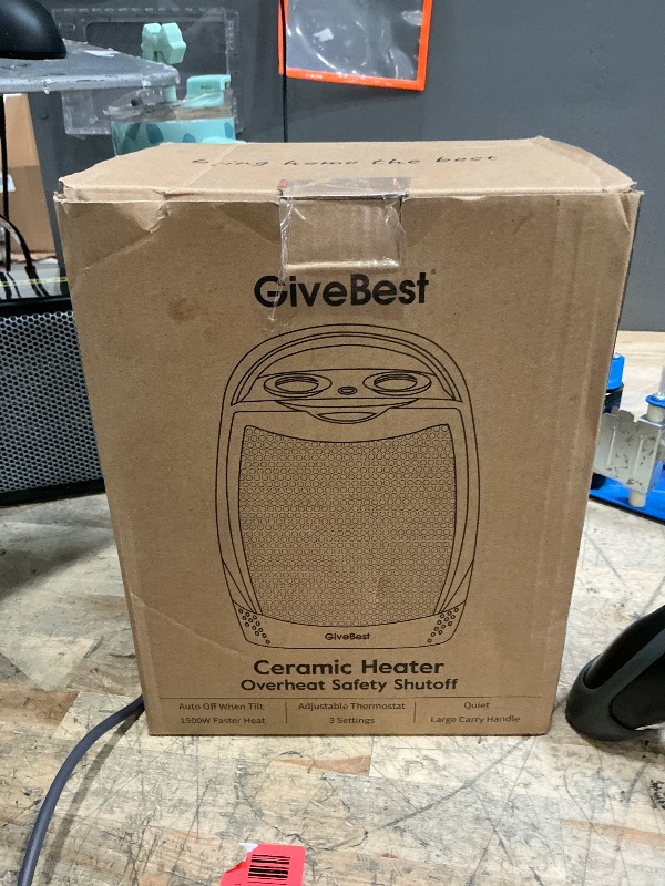 Photo 1 of ***(PARTS ONLY/ NON FUNCTIONAL)***GiveBest Portable Electric Space Heater with Thermostat, 1500W/750W Safe and Quiet Ceramic Heater Fan, Heat Up 200 Square Feet for Office Room Desk Indoor Use, Silver