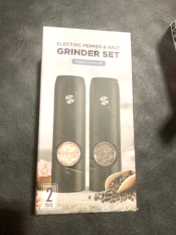 Photo 1 of Electric Salt and Pepper Grinder Set-Rechargeable Automatic Pepper Mill Grinder with LED Christmas Gifts for Women, USB Adjustable Coarseness shakers, One-Hand Operation for Kitchen Appliances