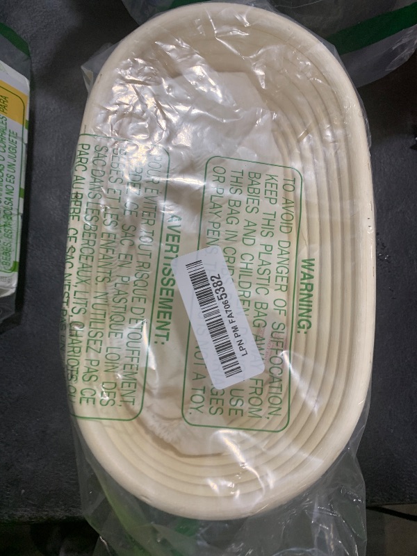 Photo 1 of "Saint Germain Bakery Premium Round Bread Banneton Basket with Liner - Perfect Brotform Proofing Basket for Making Beautiful Bread (10"" Oval (2x count))"