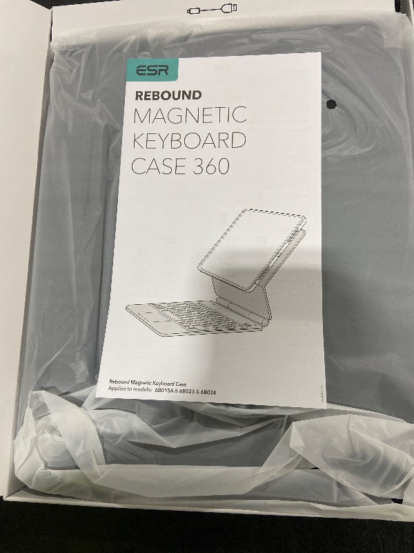 Photo 1 of ESR iPad Pro 13 Inch Case with Keyboard (M5/M4, 2025/2024), iPad Pro 13 Keyboard Case with Easy-Set Magnetic Stand, Portrait/Raised Modes for iPad Pro 13, Removable, Rebound 360 Series, Black