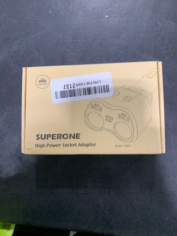 Photo 1 of [2025 Upgraded] Cigarette Lighter Splitter, SUPERONE 180W 2-Socket Cigarette Lighter Adapter with Dual QC3.0 and 20W PD USB C Car Charger Splitter for GPS/Dash Cam/Laptop/iPad/iPhone 17/16/15/14/13/12