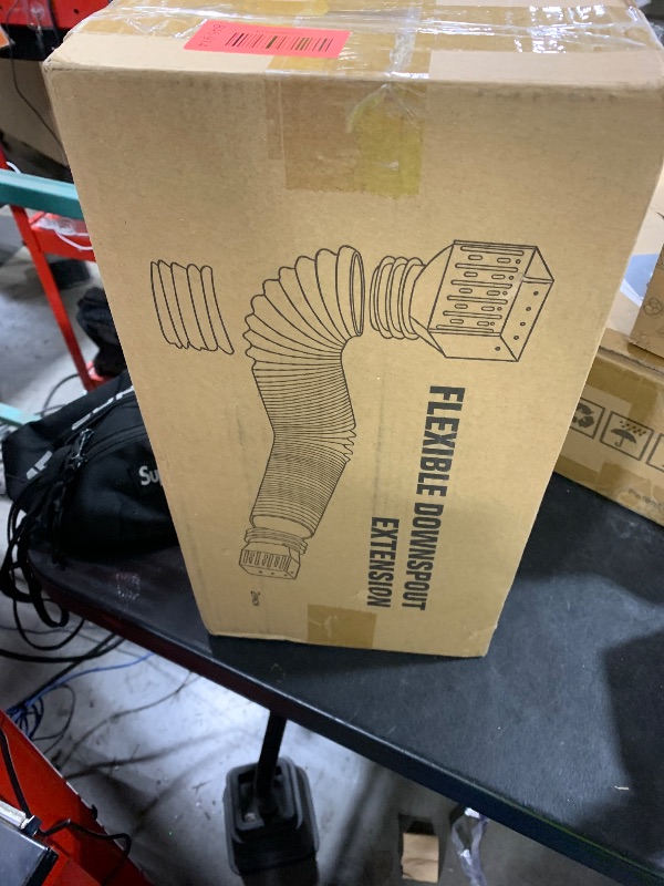 Photo 1 of 2 Pack Rain Gutter Downspout Extensions, Upgraded Flexible Drain Down Spout Extender for Rain Water Drainage, Each Extendable from 20" to 66", Combine to 10 ft with Connector(Brown)