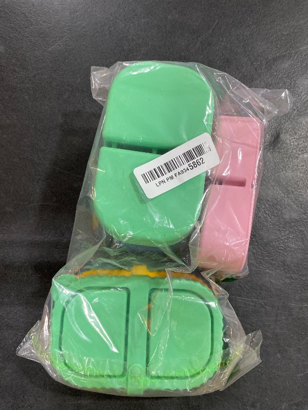 Photo 2 of snuggery 4 pack Silicone Reusable Snack Containers with Lids - Double Compartment Snackle Box for Portion Control & Travel - BPA-Free Mini Containers for Kids, Office, Picnic