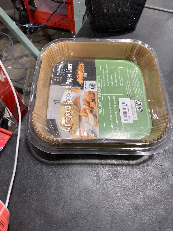 Photo 1 of 10 Inch Largest Square Air Fryer Disposable Paper Liner, XXL 100Pcs Air Fryer Parchment Liners for 8QT or Bigger Air Fryer, Non-stick, Food Grade Baking Paper for Frying, Roasting and Microwave