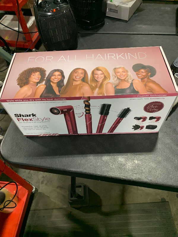 Photo 1 of Shark FlexStyle Air Styling & Drying System, Powerful Hair Dryer Brush & Multi-Styler with Auto-Wrap Curlers, Diffuser, Paddle Brush, Round Brush, Concentrator Attachment, Black Cherry, HD457CR