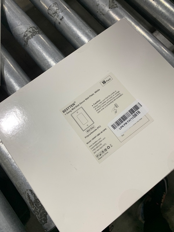 Photo 1 of [10 Pack] BESTTEN 1-Gang Mid-size Decorator Wall Plate, Unbreakable Polycarbonate Midway Outlet and Switch Cover, H5.04” x W3.27”, ETL Listed, White