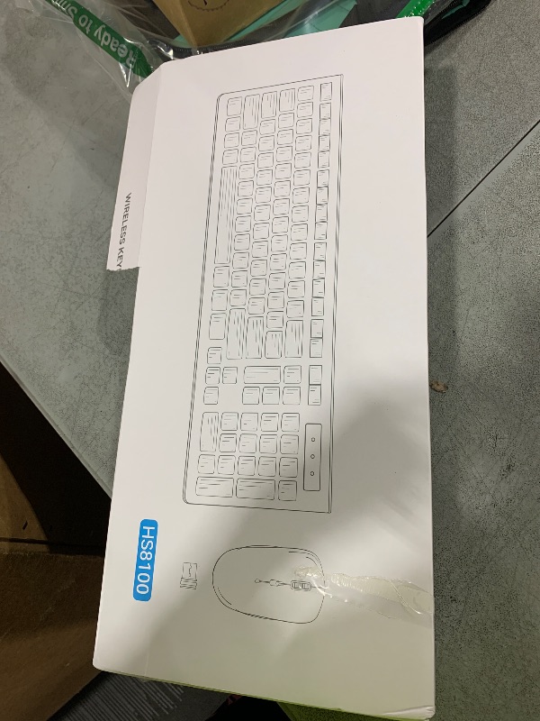 Photo 1 of Wireless Keyboard and Mouse Combo, Full-Sized Wireless Keyboard and Adjustable DPI Mouse, 2.4GHz USB Receiver, Keyboard and Mouse for PC, Windows, Desktop, Laptop (Latte Color)