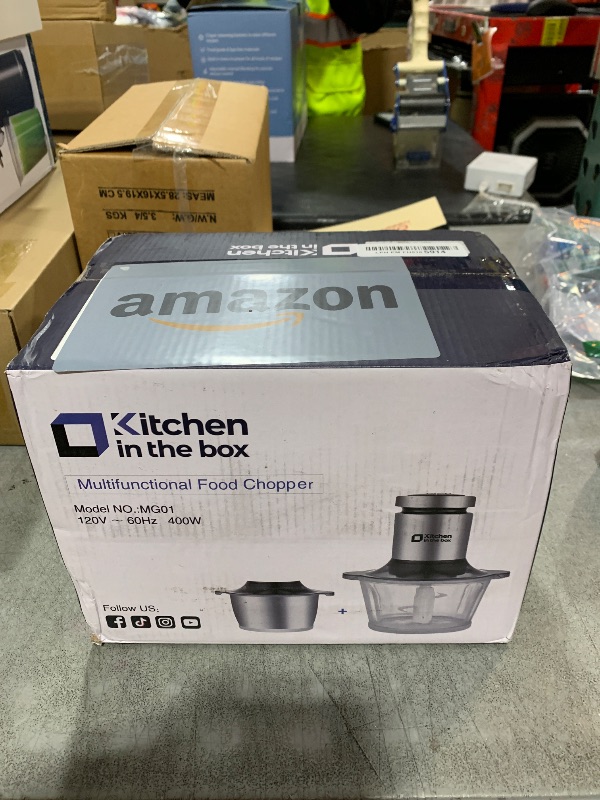 Photo 1 of Kitchen in the box Mini Food Processor, Electric Meat Grinder & Food Chopper with 400W Powerful Veggie Chopper-One 3 Cup Bowl & S Blades for Meat/Fish/Vegetable/Baby Food