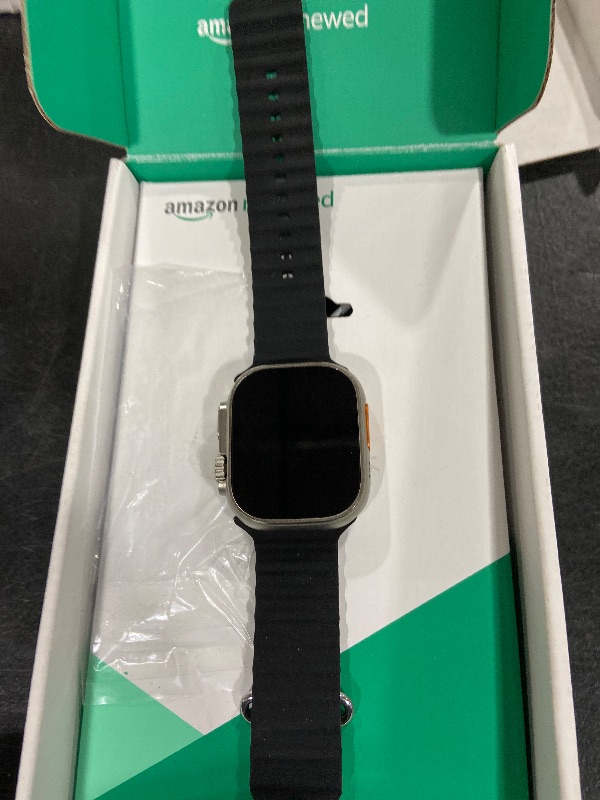 Photo 1 of Apple Watch Ultra [GPS + Cellular 49mm] Titanium Case with Midnight Ocean Band, One Size (Renewed Premium)