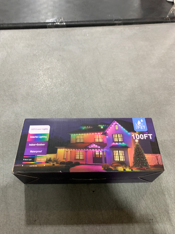 Photo 1 of 100FT Permanent Outdoor Lights for House, 2025 RGB LED Waterproof Christmas Lights Outdoor with Smart APP Remote Control, Outside Eaves Lighting House Decor for Holiday, Halloween, Roof, Party, Daily