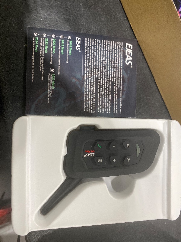 Photo 1 of GaiRen V4 Plus Motorcycle Bluetooth Helmet Intercom Headset, 4 Rides Group Communication System for Motorcycling Soccer Referees Skiing ATV/Off Road (4 Pack)