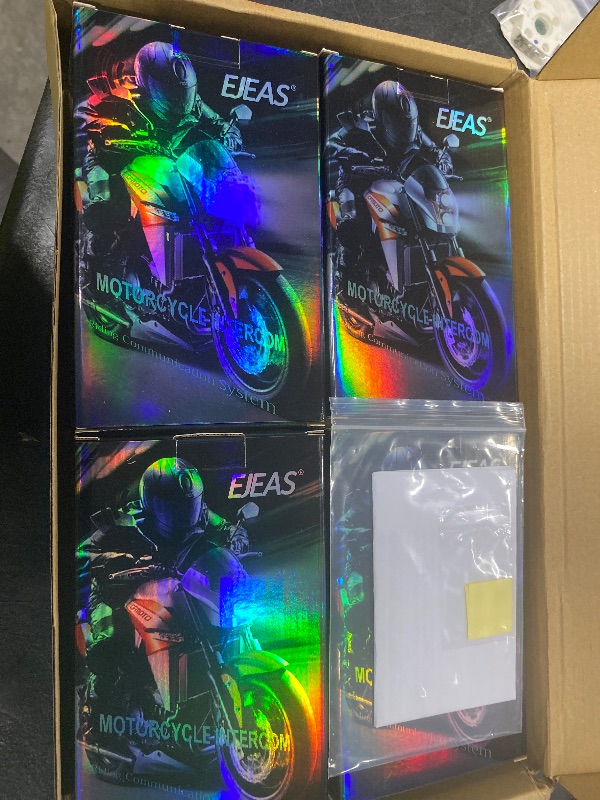 Photo 1 of GaiRen V4 Plus Motorcycle Bluetooth Helmet Intercom Headset, 4 Rides Group Communication System for Motorcycling Soccer Referees Skiing ATV/Off Road (4 Pack)