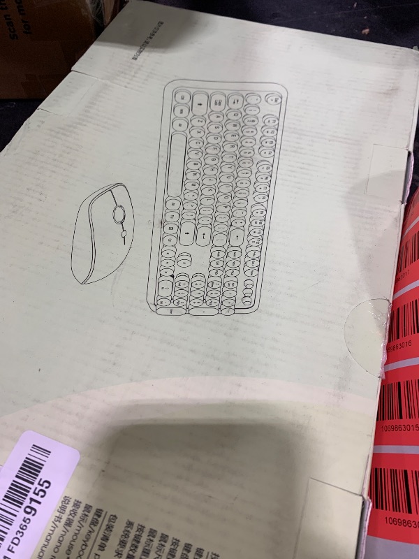 Photo 1 of Wireless Keyboard and Mouse Combo, 104 Round Keys Cute Colorful Keyboard and Mouse with Retro Typewriter for PC/Mac/Laptop/Tablet/Computer/Windows Black