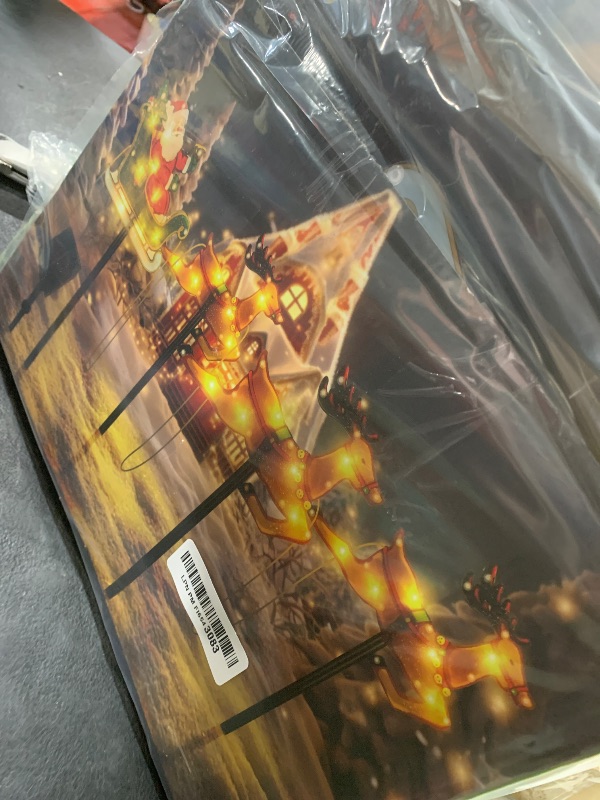 Photo 1 of Solar Christmas Decorations with Led Lights, Solar Landscape Pathway Stakes Lights, Outdoor Christmas Decor for Garden, Yard, Porch (Reindeer & Santa)