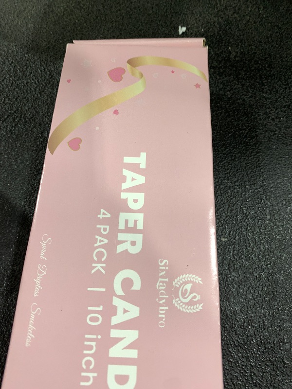 Photo 1 of 10 Inch Cream Spiral Taper Candles for Home Decoration, 4 Pack Red-Gradient Candlesticks for Dinner Party Wedding Holiday