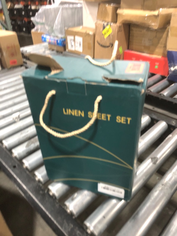 Photo 1 of SONORO KATE 100% French Pure Linen Queen Size Sheets, Breathable and Durable Linen Bed Sheets, Anti-Tear, Machine Washable, 16 Inch Deep Pocket - 4 Piece (Natural Linen)