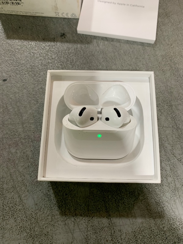 Photo 1 of Apple AirPods 4 Wireless Earbuds, Bluetooth Headphones, with Active Noise Cancellation, Adaptive Audio, Transparency Mode, Personalized Spatial Audio, USB-C Charging Case, Wireless Charging, H2 Chip