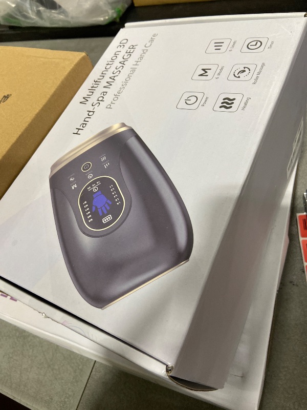 Photo 1 of Ealken Hand Massager with Heat and Compression, 6 Holes Finger Stretching Hand Massager for Arthritis and Carpal Tunnel, 6 Levels Pressure Therapy with Wrist Massage Palm Kneading, Gifts for Women Men