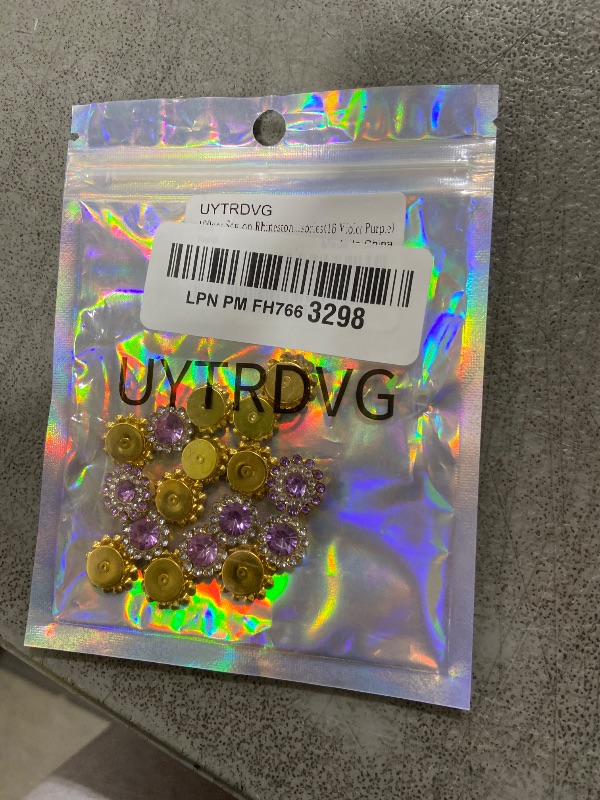 Photo 1 of 100pcs Sew on Rhinestones Crystals Glass Gems Metal Claw Mixed 8mm 10mm 12mm 14mm Sunflower Gemstones for Sewing Headband Jewelry Crafts Clothes Shoes Belt Accessories(16 Violet Purple)