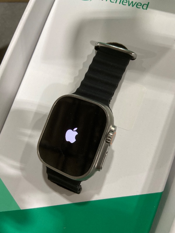 Photo 1 of Apple Watch Ultra [GPS + Cellular 49mm] Titanium Case with Midnight Ocean Band, One Size (Renewed Premium)