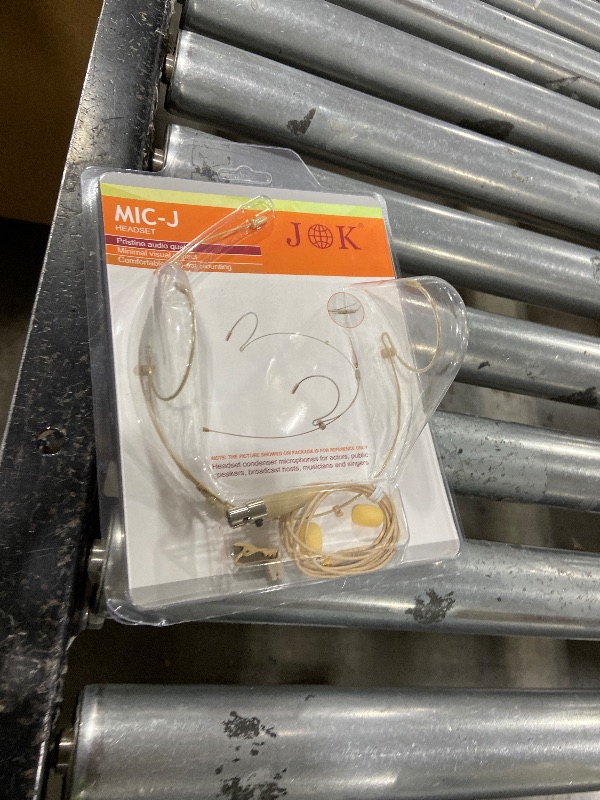 Photo 1 of J K Pro Earhook Headset Headworn Microphone MIC-J 071S Compatible with Shure Wireless System - Mini XLR TA4F Detachable Cable
